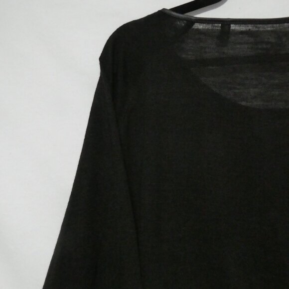 BUFFALO - David Bitton | medium | Black Asymmetrical Top | Faux Leather Accents - Picture 12 of 16